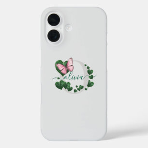 Coque Pour iPhone 16 Bouquet Feuille en forme de coeur