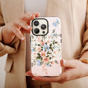 Coque Pour iPhone 14 Bouquet floral bleu Girly   iPhone 14 Coque-Mate C