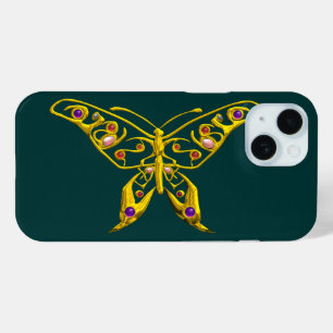 Coque Pour iPhone 15 BOUTEILLE D'OR HYPER AVEC PIERRES À JEUX, Vert