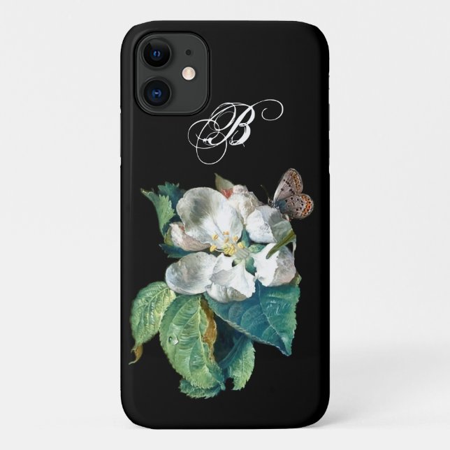 COQUES Case-Mate iPhone BOUTEILLE SUR LA FLEURS BLANCHES, MONOGRAMME FLORA (Dos)