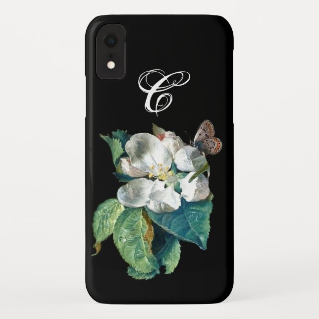 COQUES Case-Mate iPhone BOUTEILLE SUR LA FLEURS BLANCHES, MONOGRAMME FLORA (Dos)