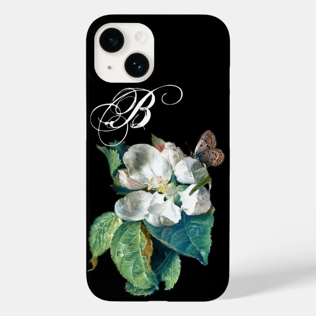 COQUES Case-Mate iPhone BOUTEILLE SUR LA FLEURS BLANCHES, MONOGRAMME FLORA (Verso)