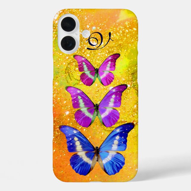 COQUES Case-Mate iPhone BOUTEILLES BLEU ROSE EN JAUNE D'OR (Verso)