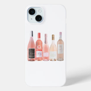 Coque iPhone 15 Mini Bouteilles de vin rose Téléphone