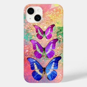 COQUES POUR iPhone BOUTEILLES ROSES BLEU PURPLE EN PARKLES D'OR