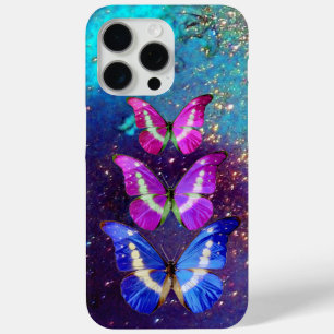 COQUE iPhone 15 PRO MAX BOUTEILLES ROSES BLEU PURPLE EN PARKLES D'OR