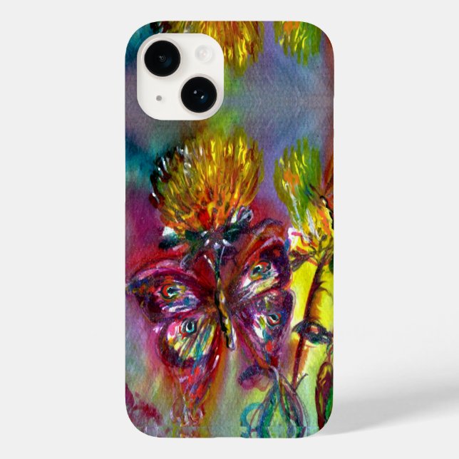 COQUES Case-Mate iPhone BOUTEILLES ROUGES SUR THISTLES JAUNES, CIEL BLEU F (Verso)