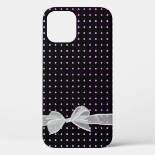 Case-Mate iPhone Case Bow blanc Sheer sur des points de néon