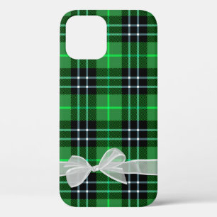 Case-Mate iPhone Case Bow blanc sur Tartan vert plaid