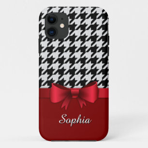 Etui iPhone Case-Mate Bow rouge Motif noir blanc
