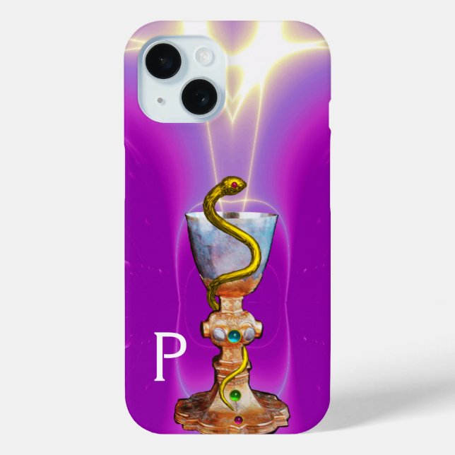 Coques Case-Mate iPhone BOWL OF HYGEIA Medicine, Pharmacie Monogramme rose (Verso)