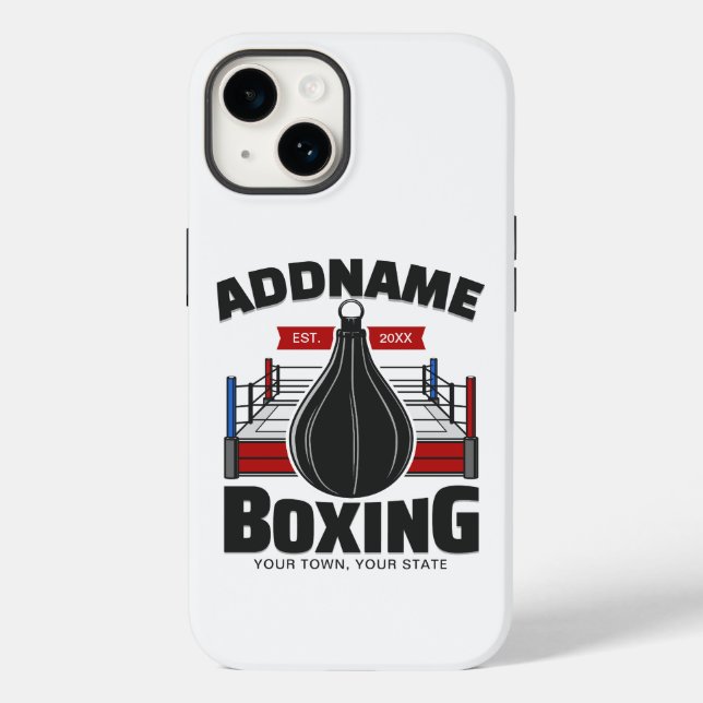 Coques Case-Mate iPhone Boxe Anneau AJOUTER NOM Boxer Gym Speed Sac (Verso)