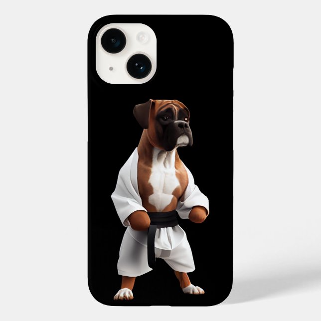 Coques Case-Mate iPhone Boxer Dog Jouer Karate, Boxer Dog Karate Joueur (Verso)