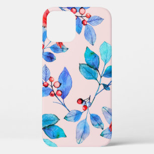 Case-Mate iPhone Case Branche avec baies et oiseaux aquarelle illustrée