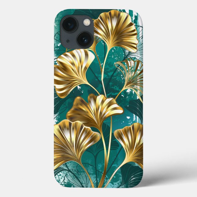 Coques Case-Mate iPhone Branche avec Feuilles d'or Ginko Biloba (Verso)
