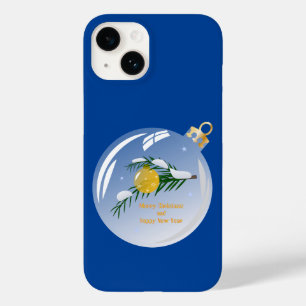 Coque Pour iPhone 14 Branche de Noël décorée en bauble