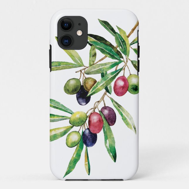 Coques Case-Mate iPhone Branche d'olive aquarelle (Dos)