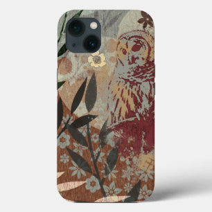 Coques Pour iPhone Branches Coeur Chouette Superposition Et Texture C
