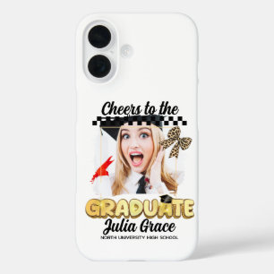 Coque Pour iPhone 16 Bravo à l'étudiant blanc photo personnalisée