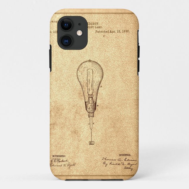 Coques Case-Mate iPhone Brevet Edison Bulbe (Dos)