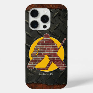 Coque iPhone 15 Pro Brick Wall Hockey Goalie