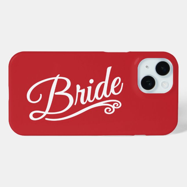 Coques Case-Mate iPhone Bride blanche sur rouge (Verso (horizontal))