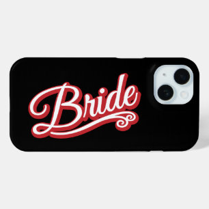Coque Pour iPhone 15 Bride rouge/blanc sur noir