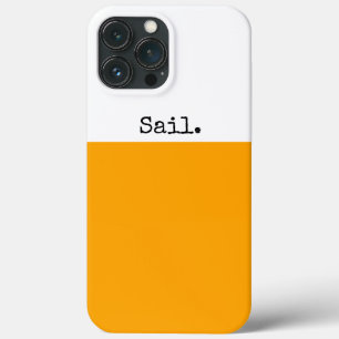 Case-Mate iPhone Case Bright Golden Yellow White Color Block "Sail" Text