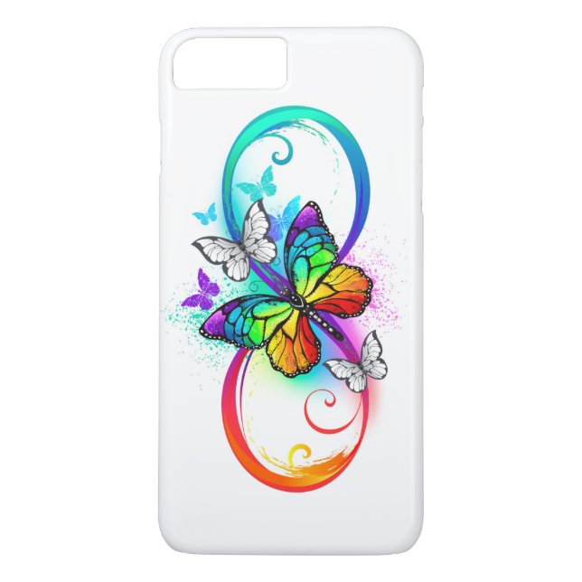 Coques Case-Mate iPhone Bright infinity with rainbow butterfly (Dos)