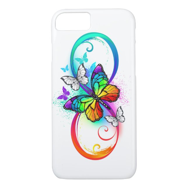 Coques Case-Mate iPhone Bright infinity with rainbow butterfly (Dos)