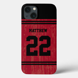 iPhone 13 Case Bright Red Sport Jersey Numéro iPhone 6