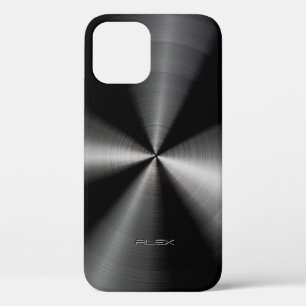 Case-Mate iPhone Case Brillant noir métal imprimé en acier inoxydable lo