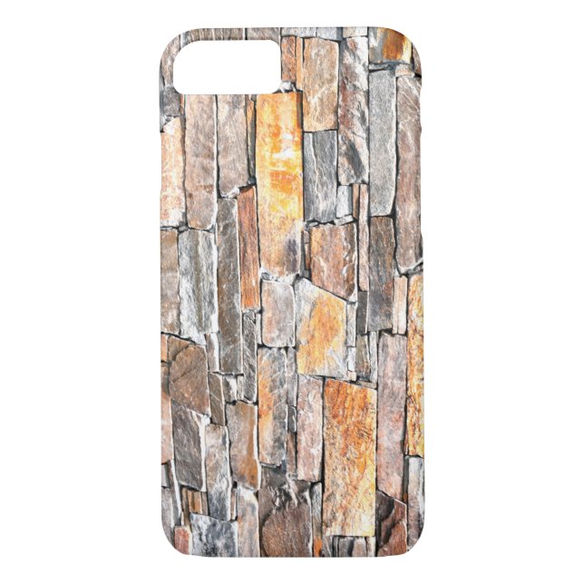 Coques Case-Mate iPhone Briques de motif en pierre naturelle Rustique Flag (Dos)