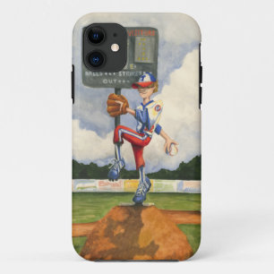 Coque iPhone 11 Broc de base-ball sur le monticule par geai