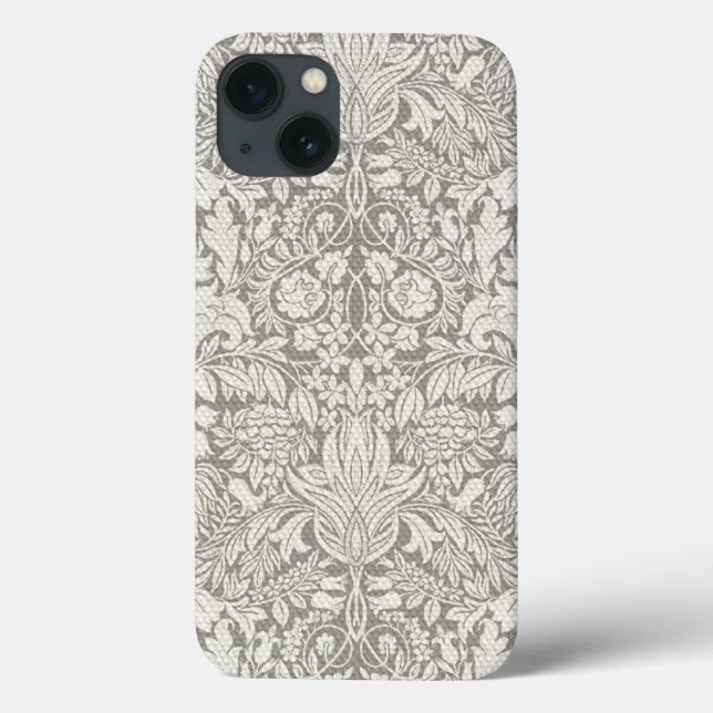 Coques Case-Mate iPhone brocade en dentelle blanche élégante (Verso)