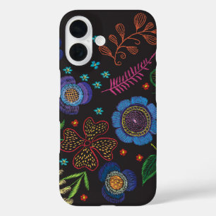 Coque Pour iPhone 16 broche brodée