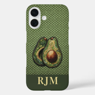Coque Pour iPhone 16 Broderie Avocado Lover Faux