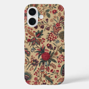 Coque Pour iPhone 16 Broderie Florale Ancienne de Décoration d'Ameublem