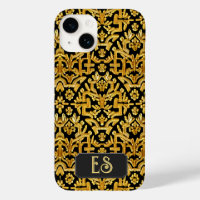 Broderie Goldwork - Gold on Black Damask personnal