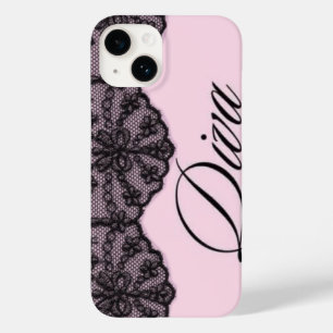 Coque Pour iPhone 14 Broderie Monogramme Coquette