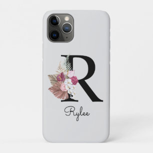 Case-Mate iPhone Case Broderie Rose Boho Floral Initiale R