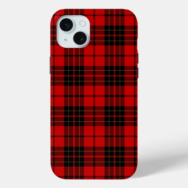 Coques Case-Mate iPhone Brodie tartan rouge noir plaid (Verso)