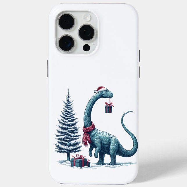 Coques Case-Mate iPhone Brontosaurus dinosaure de Noël (Verso)