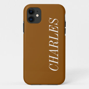 Case-Mate iPhone Case Bronze Brown couleur solide   Nom minimal