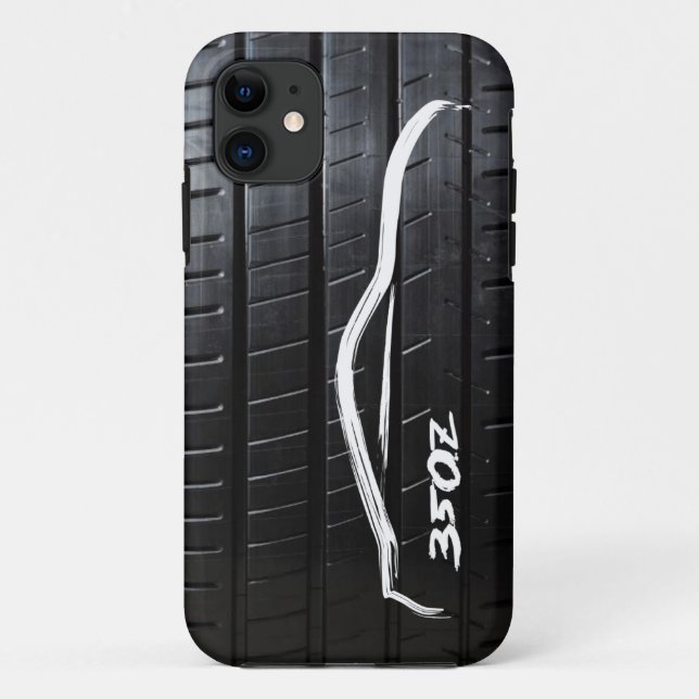 Coques Case-Mate iPhone Brosse 350Z avec Pneu (Dos)