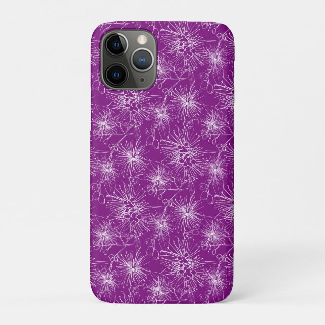Coques Case-Mate iPhone Brosse cerise lilly pilly floral pourpre (Dos)