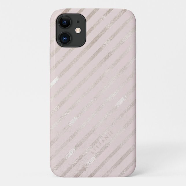 Coques Case-Mate iPhone Broussailler Gold Foil Diamond Stripes Motif Monog (Dos)