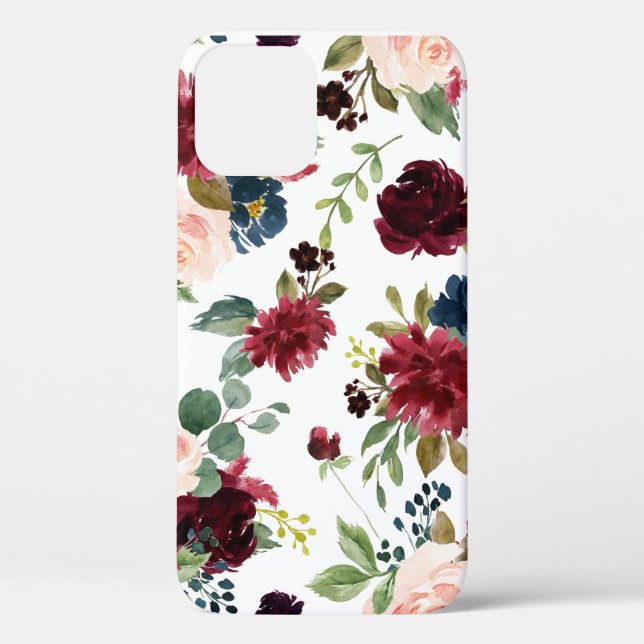 Coques Case-Mate iPhone Brousse rose Bourgogne Floral Élégant Plutôt (Verso)