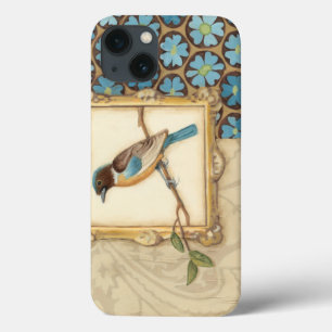 iPhone 13 Coque Brown and Blue Bird on a Branch Looking Up