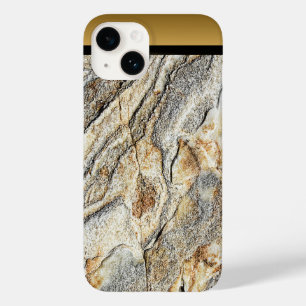 Coque Pour iPhone 14 Brown Black Gold Marble Motif iPhone / Android